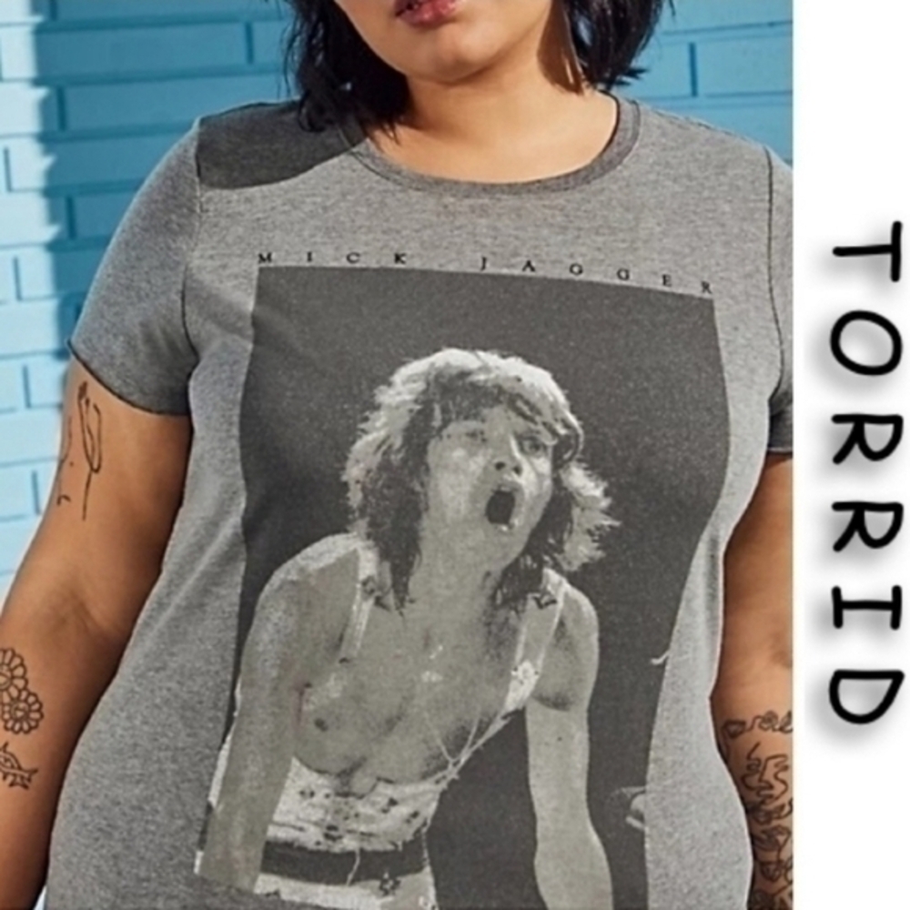 TORRID MICK JAGGER VINTAGE WASHOUT TEE SZ 2X